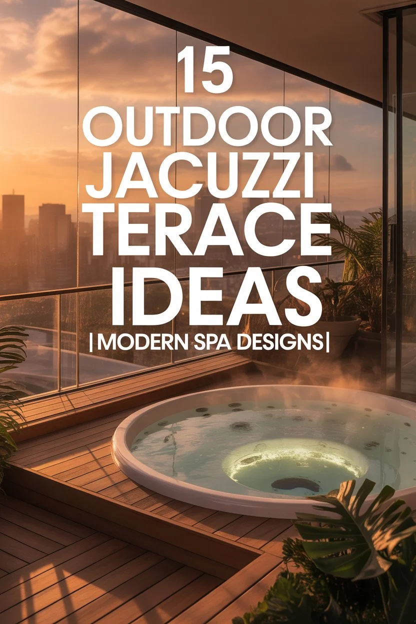 15 outdoor jacuzzi terrace ideas featuring modern spa designs, luxury rooftop layouts, and stylish outdoor relaxation spaces