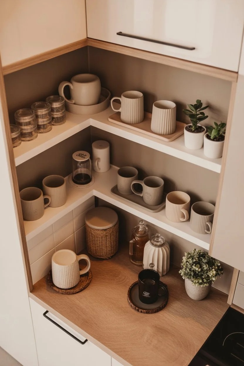 small coffee bar with accessories