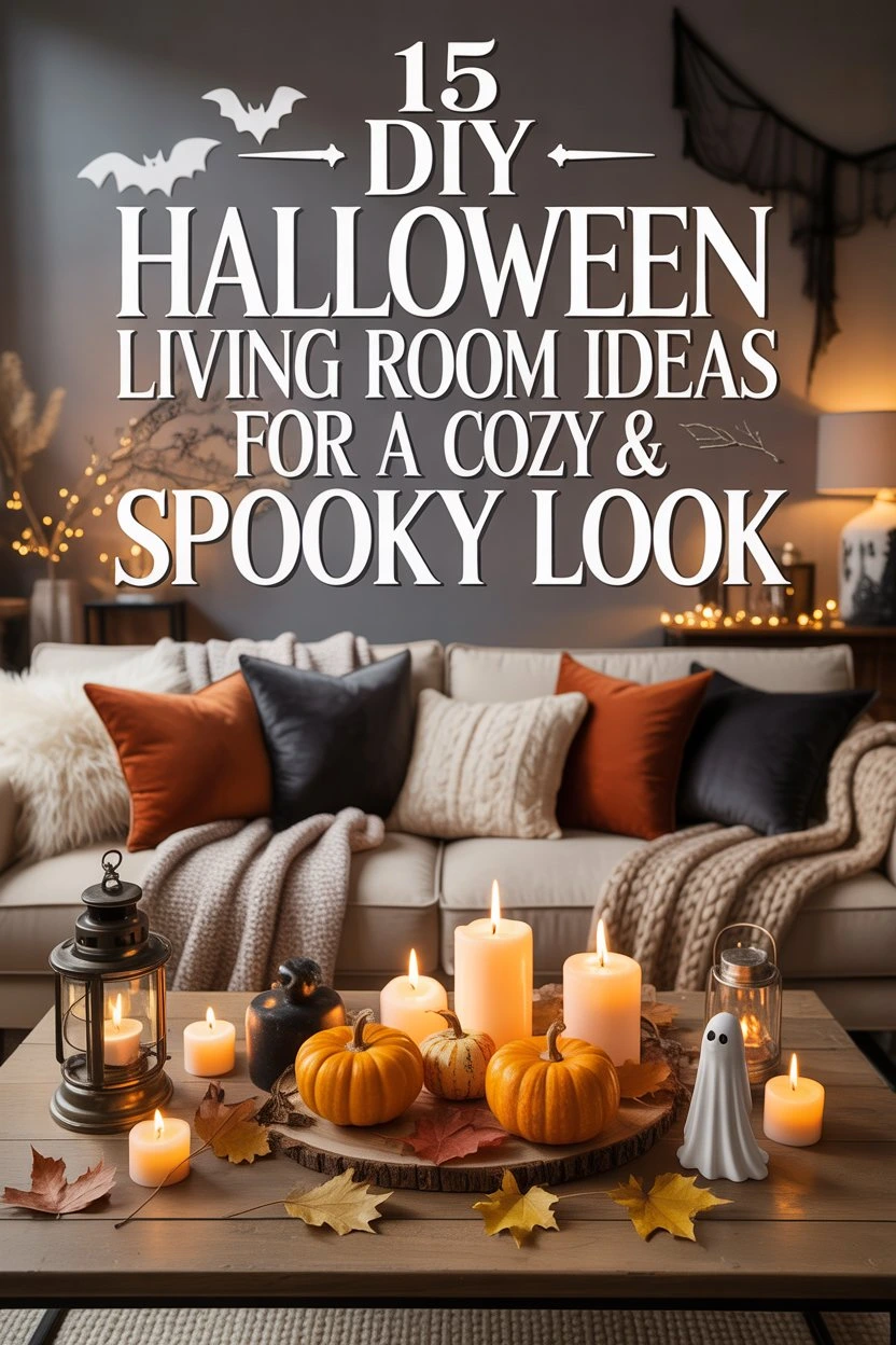 DIY Halloween living room ideas with cozy and spooky decor