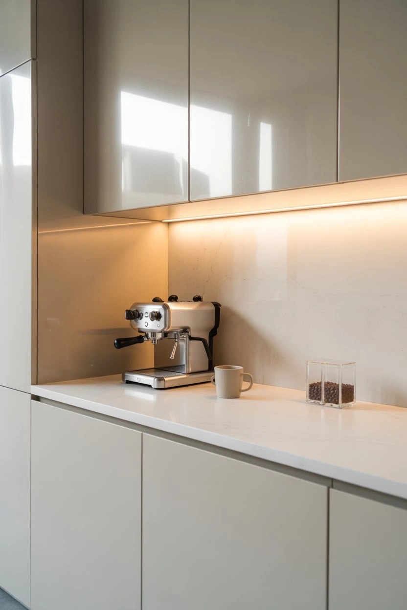 Minimal coffee nook with clean design