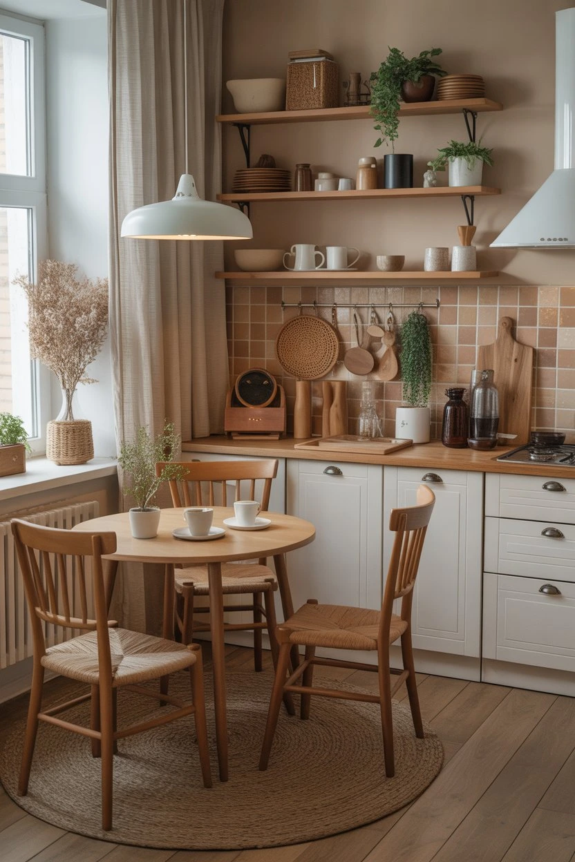 Cozy neutral coffee corner design