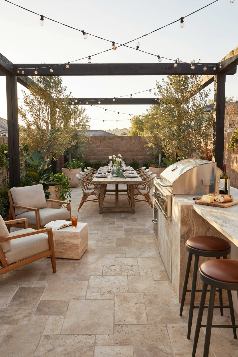Stylish outdoor kitchen ideas for entertaining guests in a backyard space