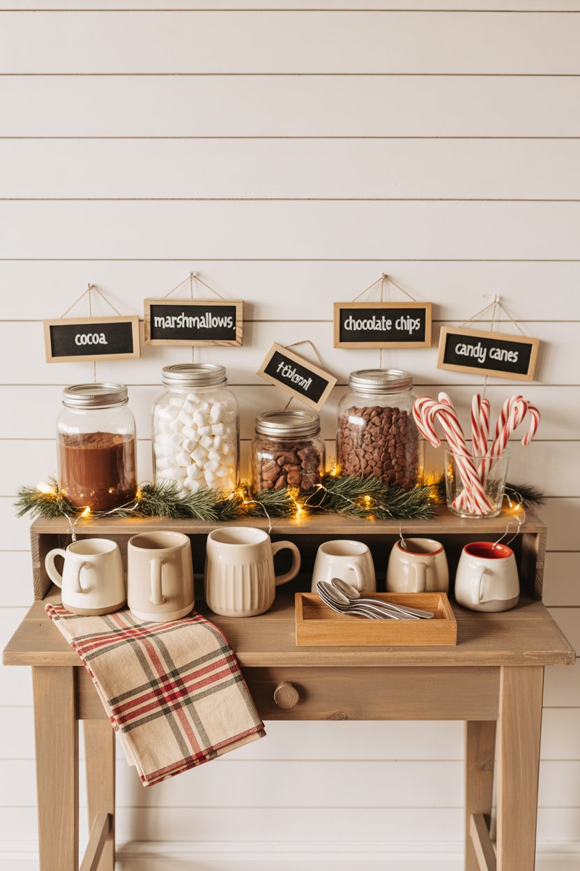 Farmhouse Hot Cocoa Bar Ideas