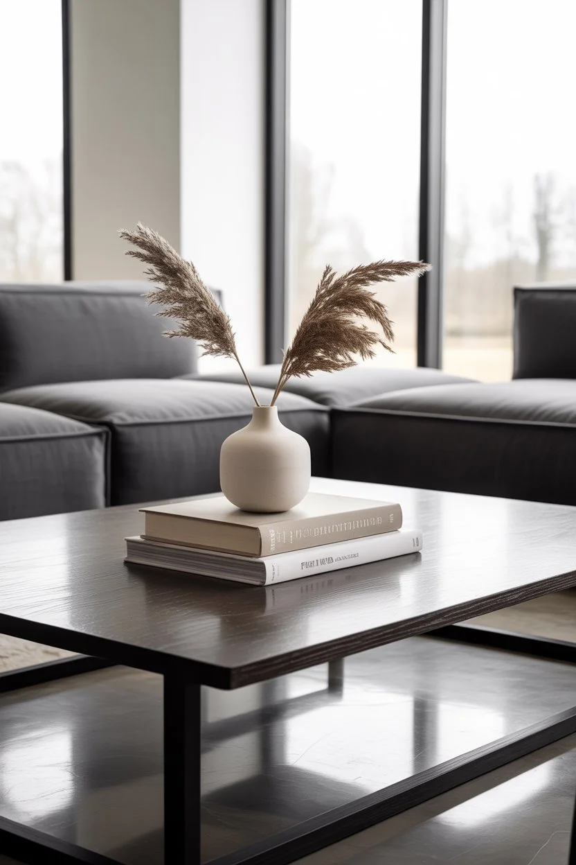 Minimalist coffee table with simple decor