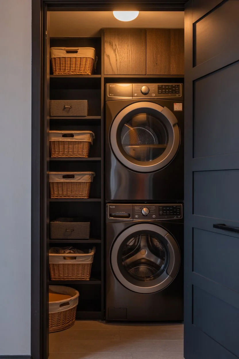 Stackable washer and dryer for small laundry rooms
