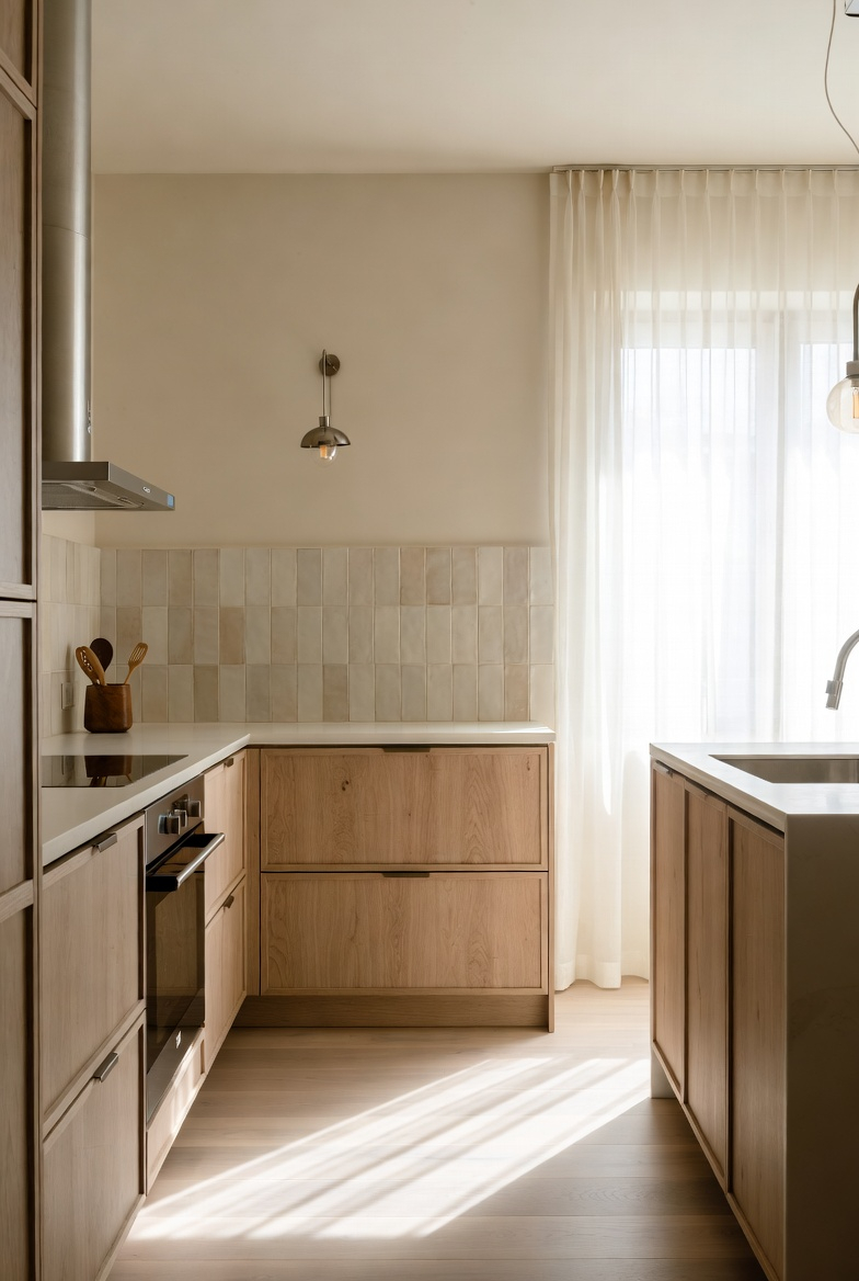 light wood neutral spring kitchen decor