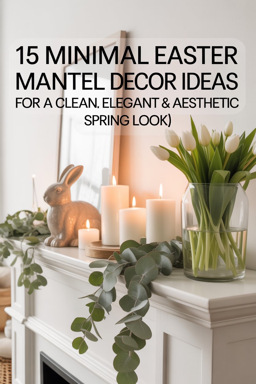 minimal Easter mantel decor ideas
