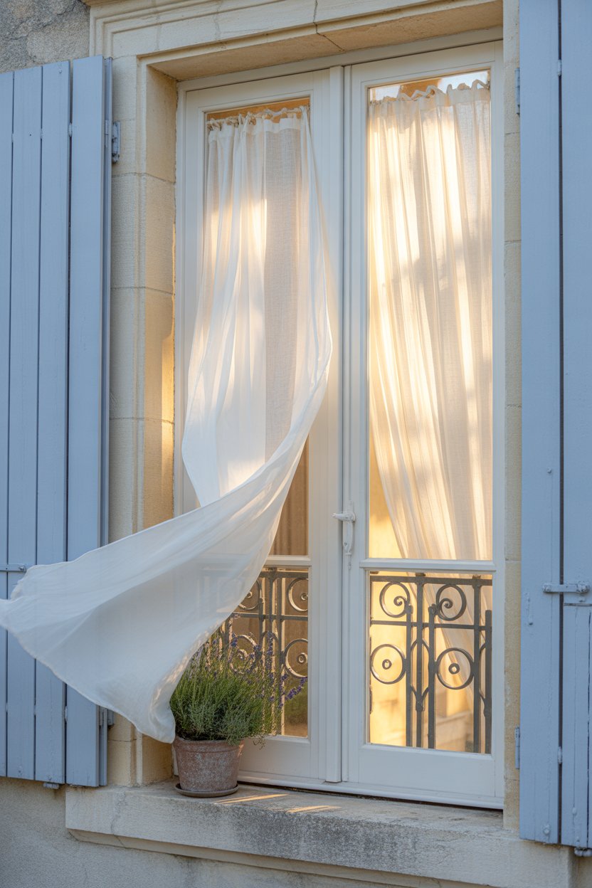 light airy window decor with sheer curtains for Easter