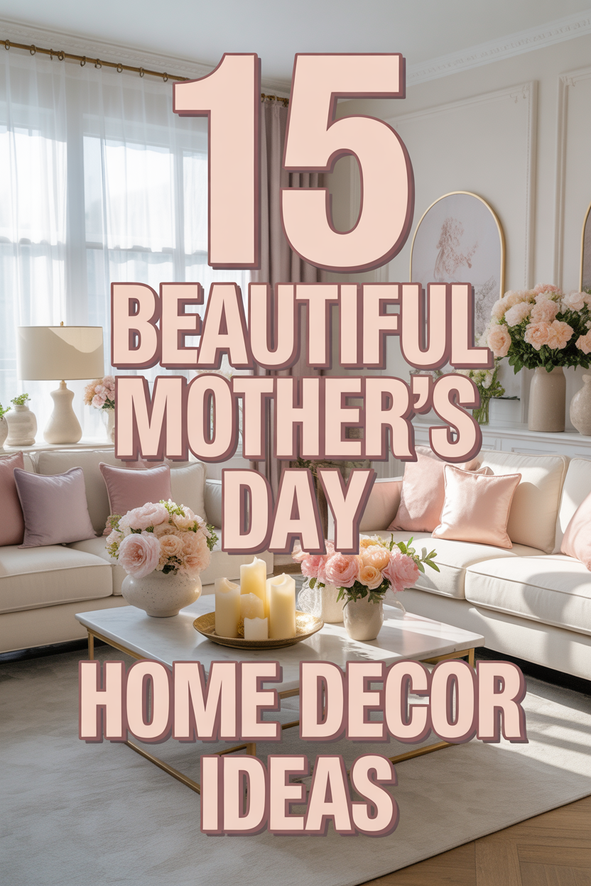 Bright and cozy living room decorated for Mother’s Day