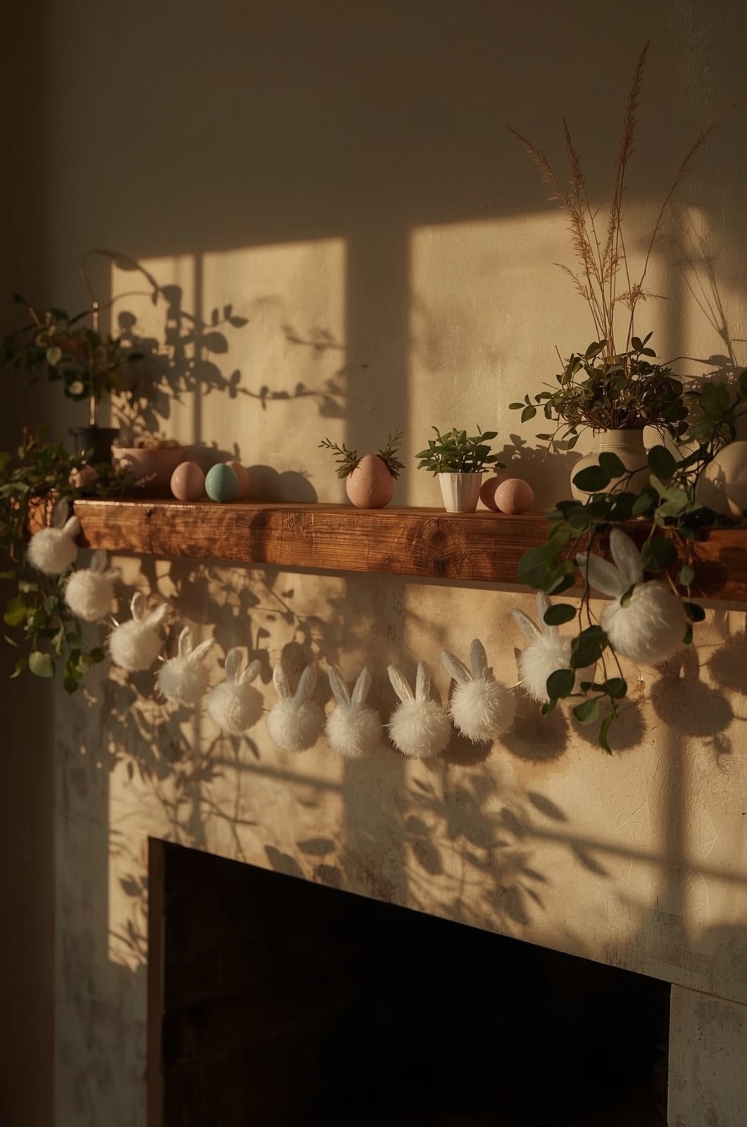 Bunny tail Spring Easter Garland