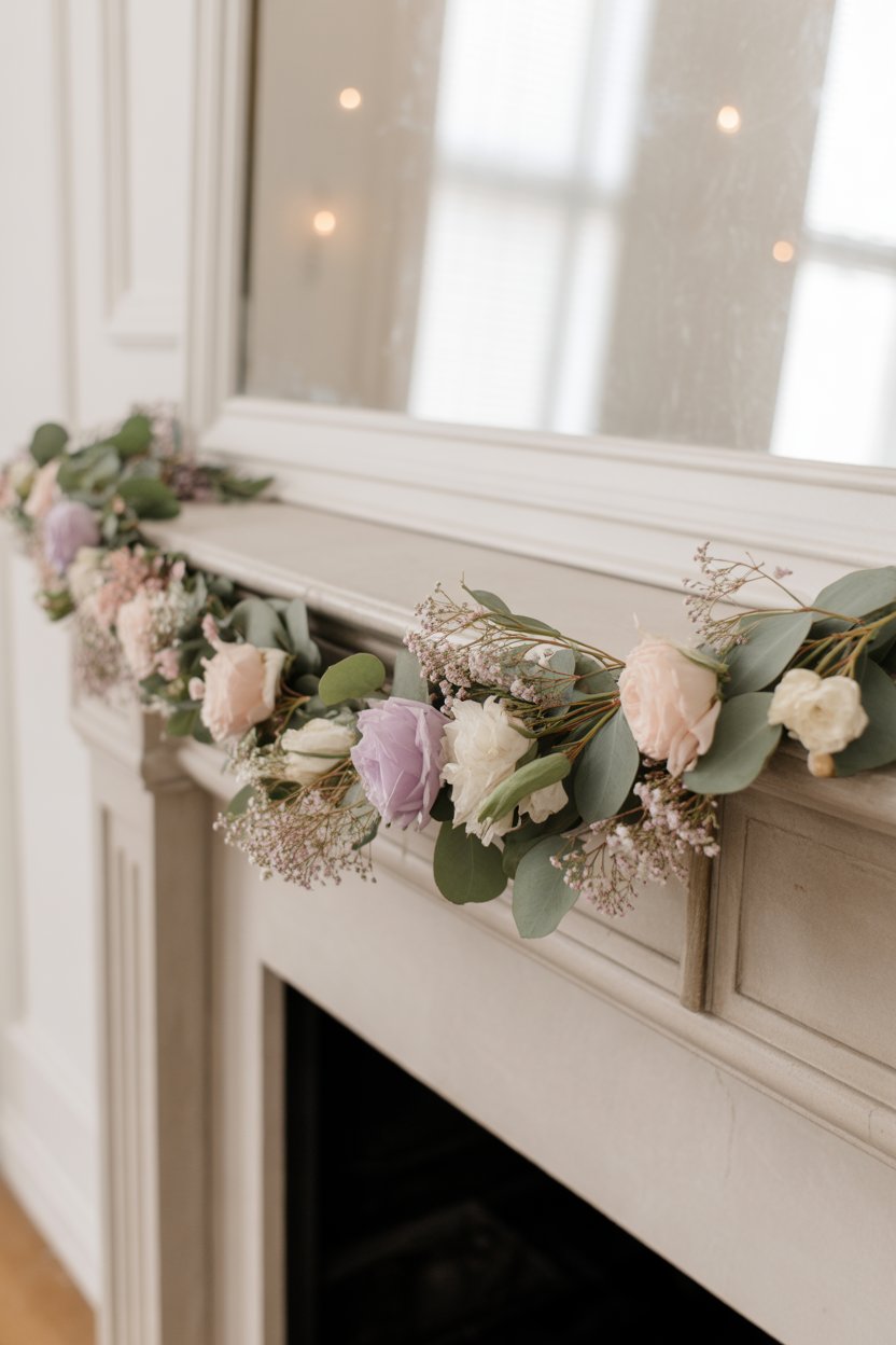 DIY floral garland Easter decor