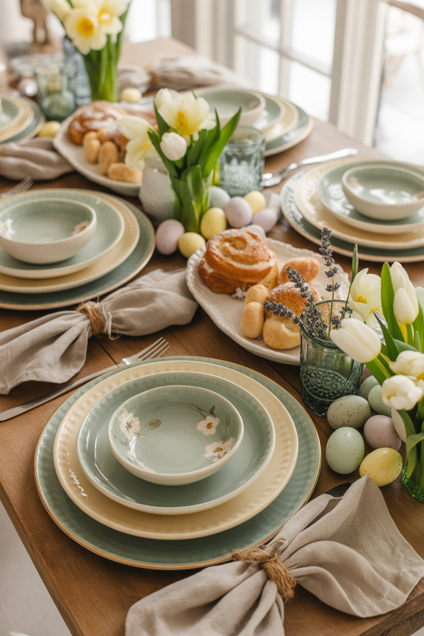 chic French Easter brunch table decor