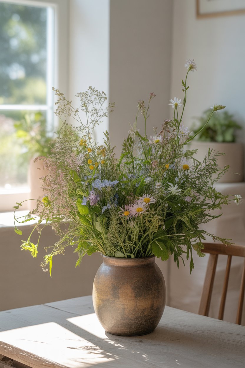 wildflower easter floral arrangement, natural style