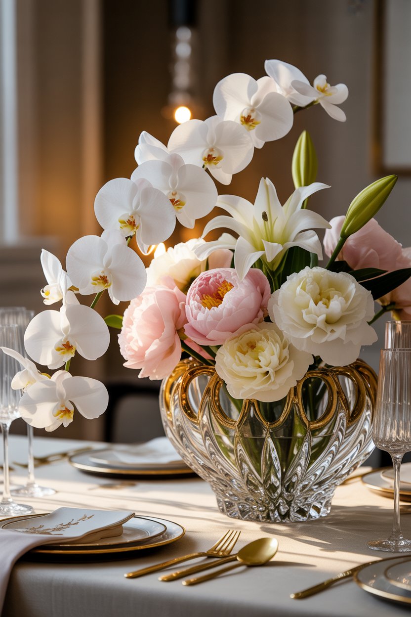 luxury easter floral centerpiece, elegant home decor