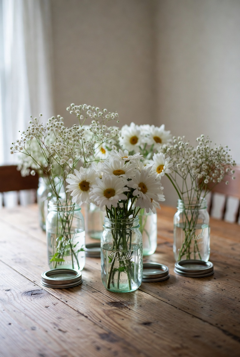 mason jar floral centerpiece spring dining table decor