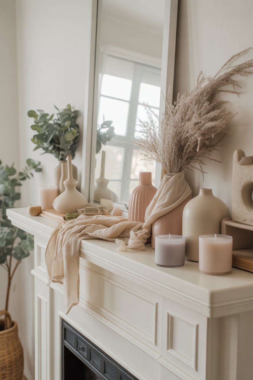 Neutral Easter Mantel Ideas