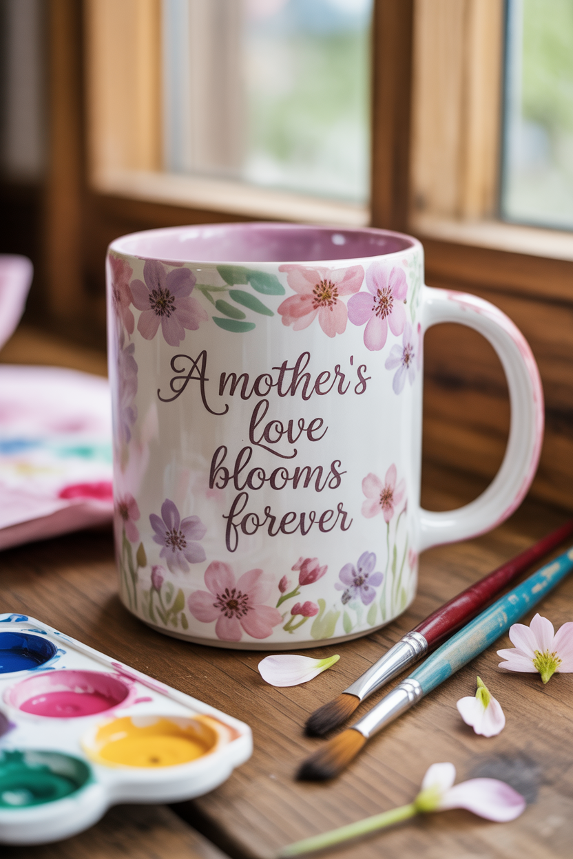 DIY hand-painted Mother’s Day mug with a personal message