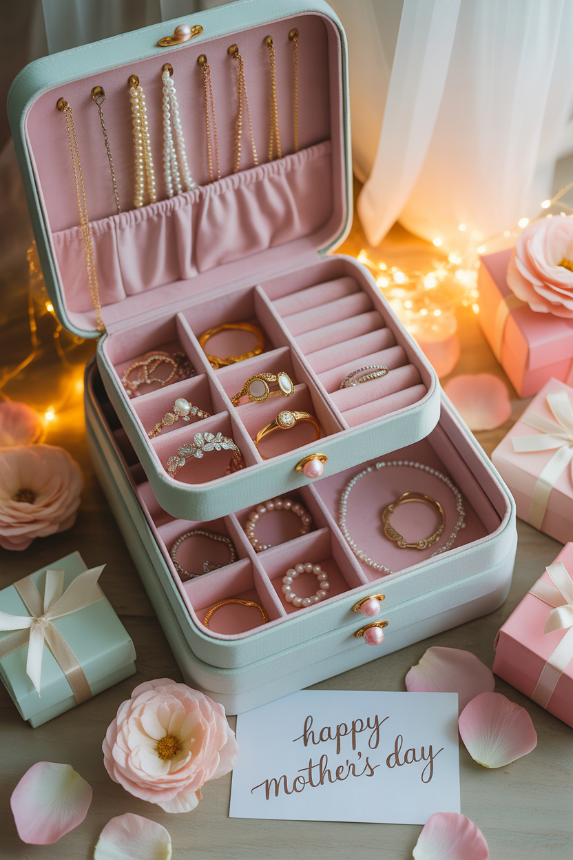 DIY decorated jewelry organizer box for Mother’s Day