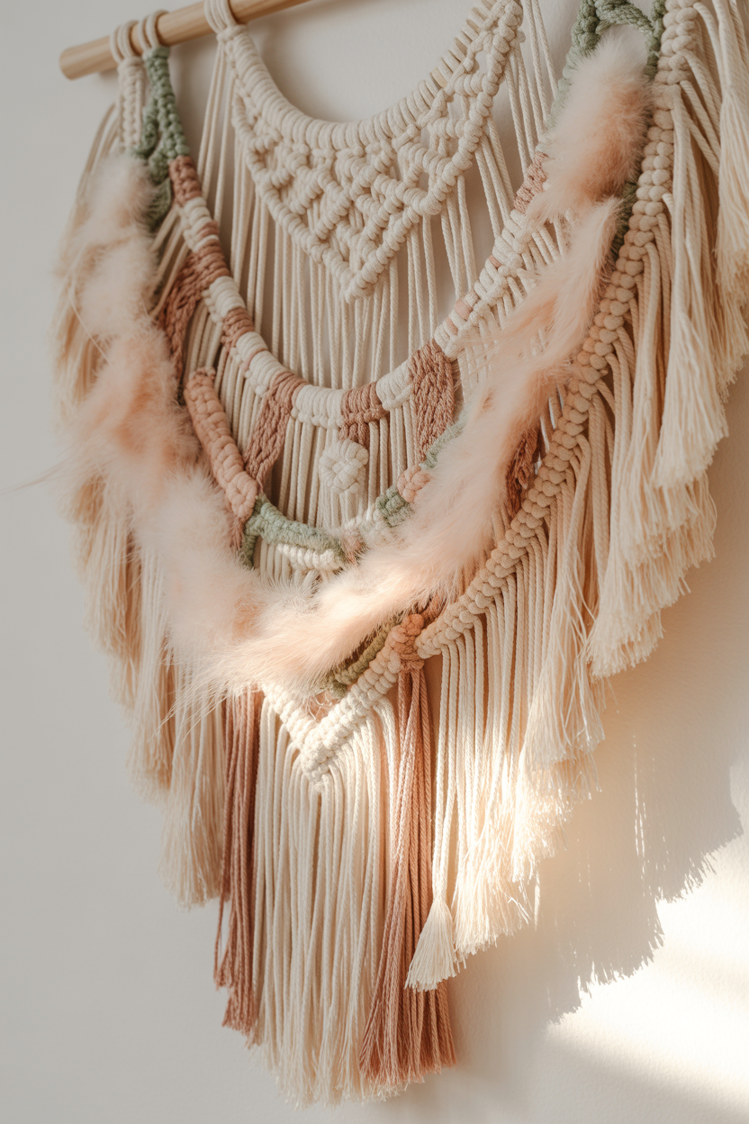 DIY boho macrame wall hanging as a Mother’s Day gift