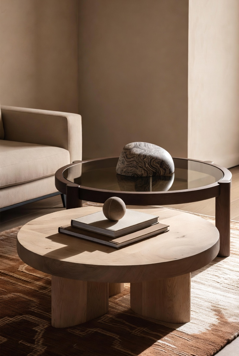 Stacked coffee table books for a designer look