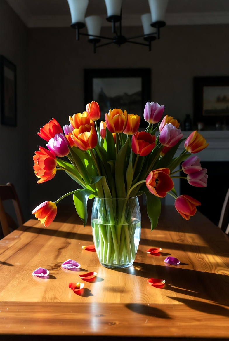 tulip vase spring centerpiece for dining table decor