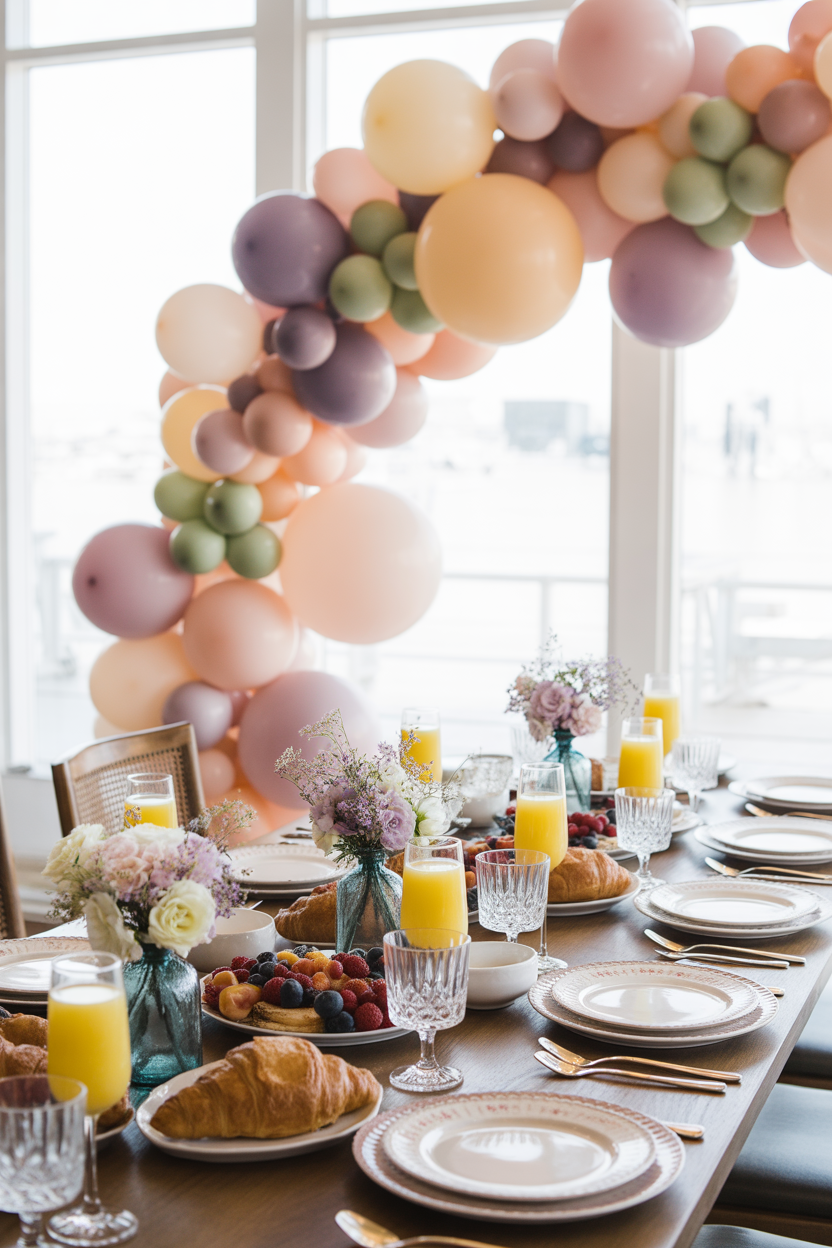balloon Mother’s Day brunch decor