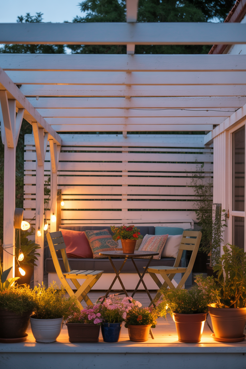 budget pergola patio ideas with DIY decor and affordable styling
