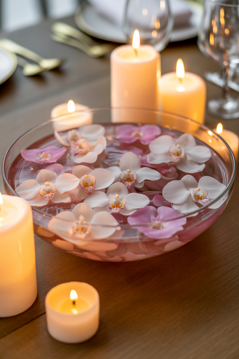 elegant Mother’s Day flower ideas with a floating flower bowl