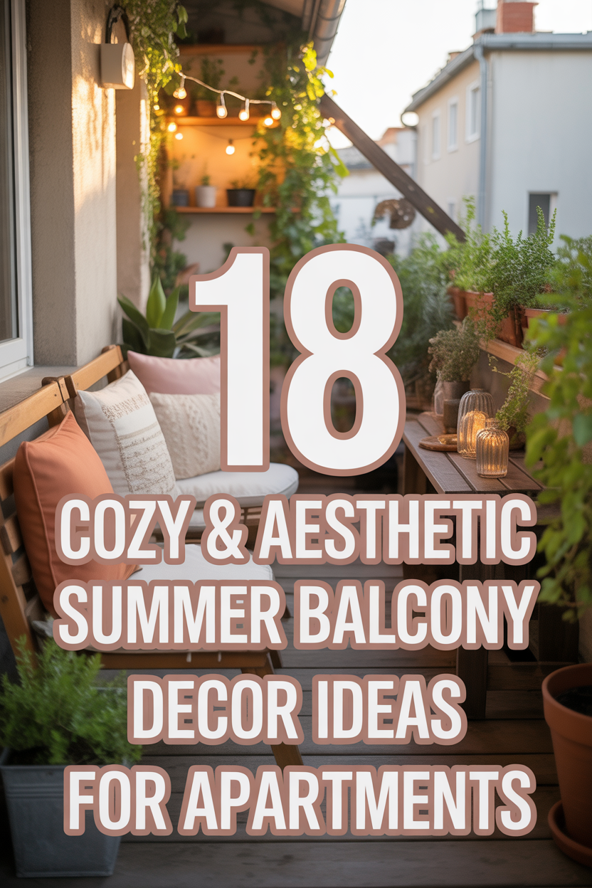 Cozy summer balcony decor ideas for apartments with aesthetic setup