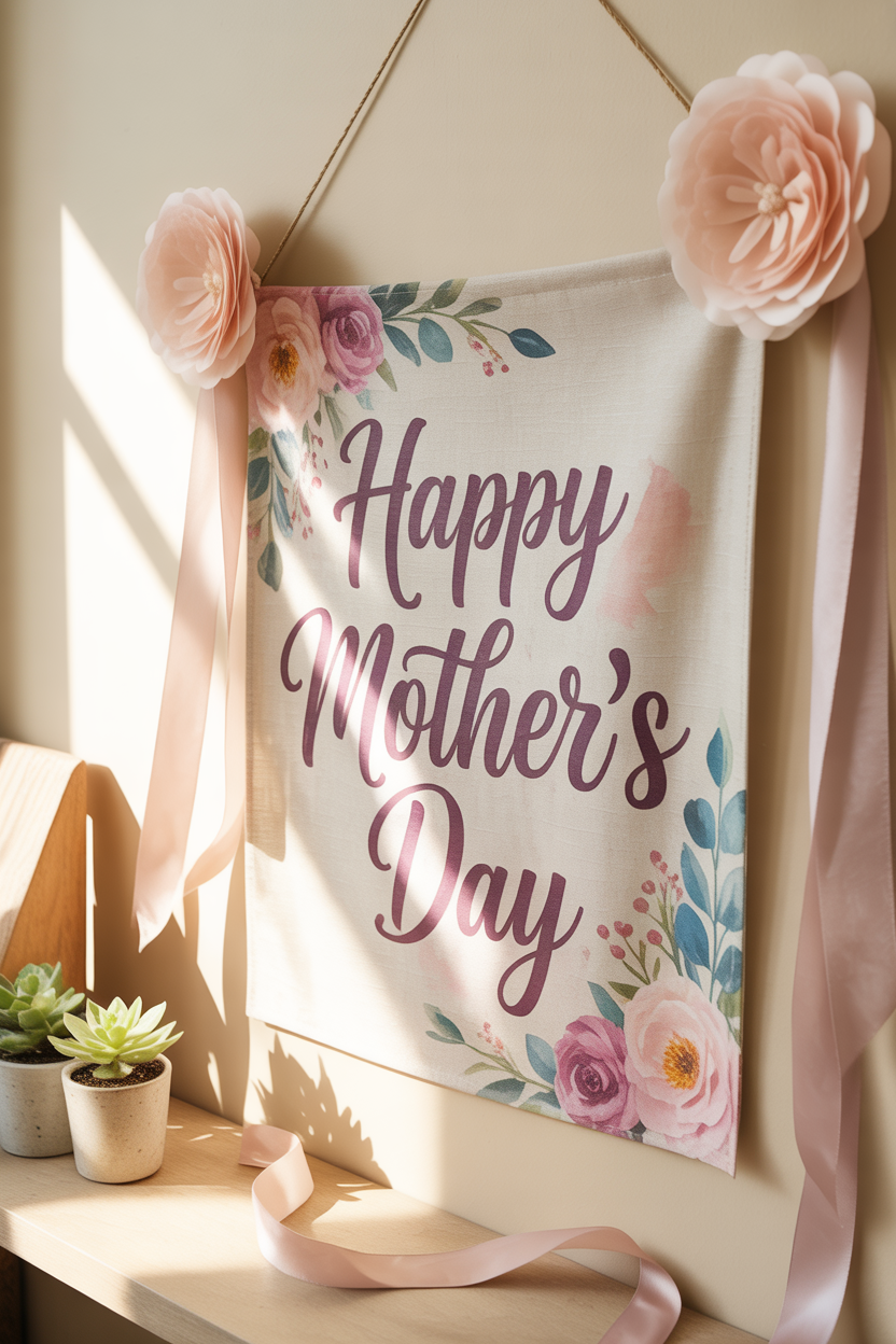DIY Mother’s Day banner decoration at home