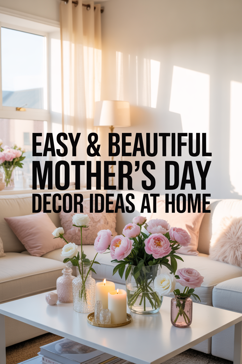 Creative Mother’s Day party decor ideas 2026 collage with balloons and flowers