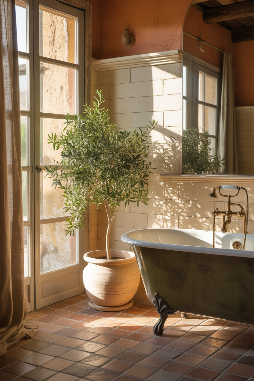 greenery old Italian bathroom ideas