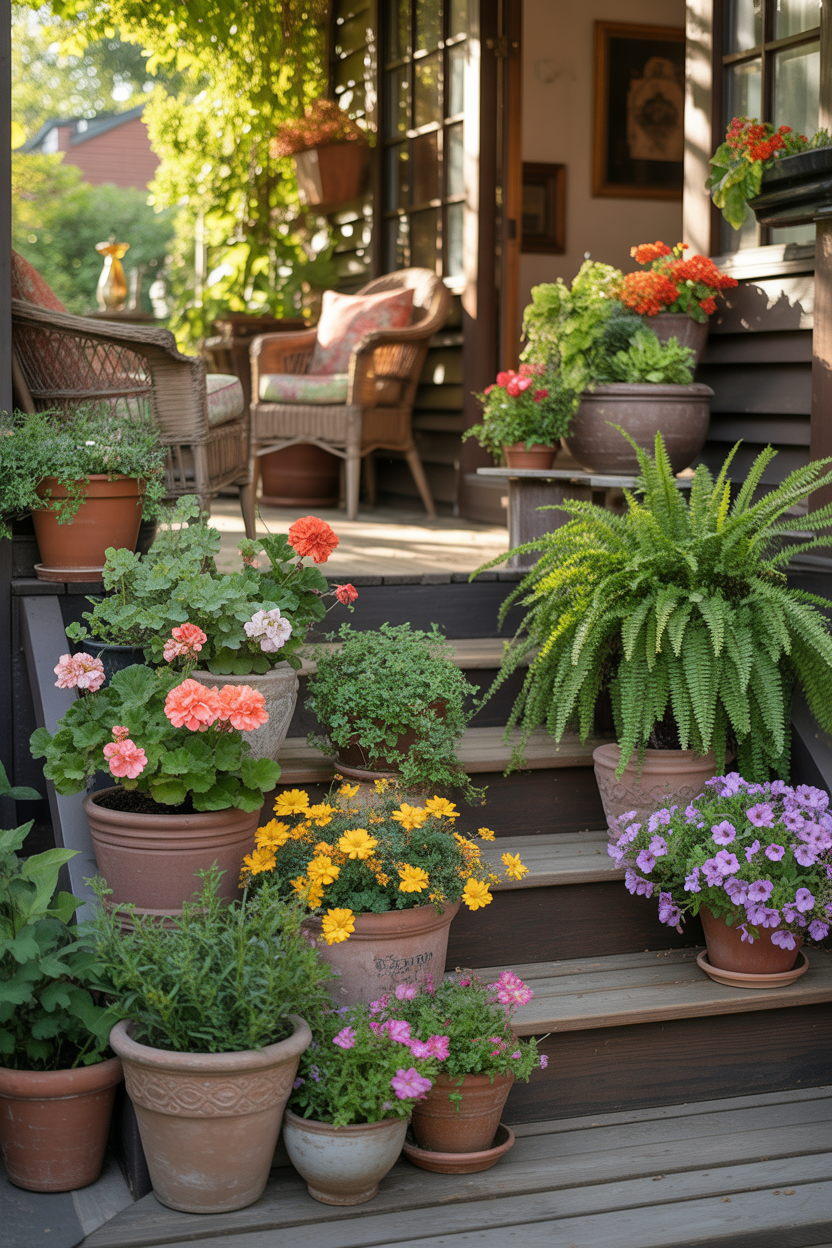 layered-porch-step-flower-pot-ideas