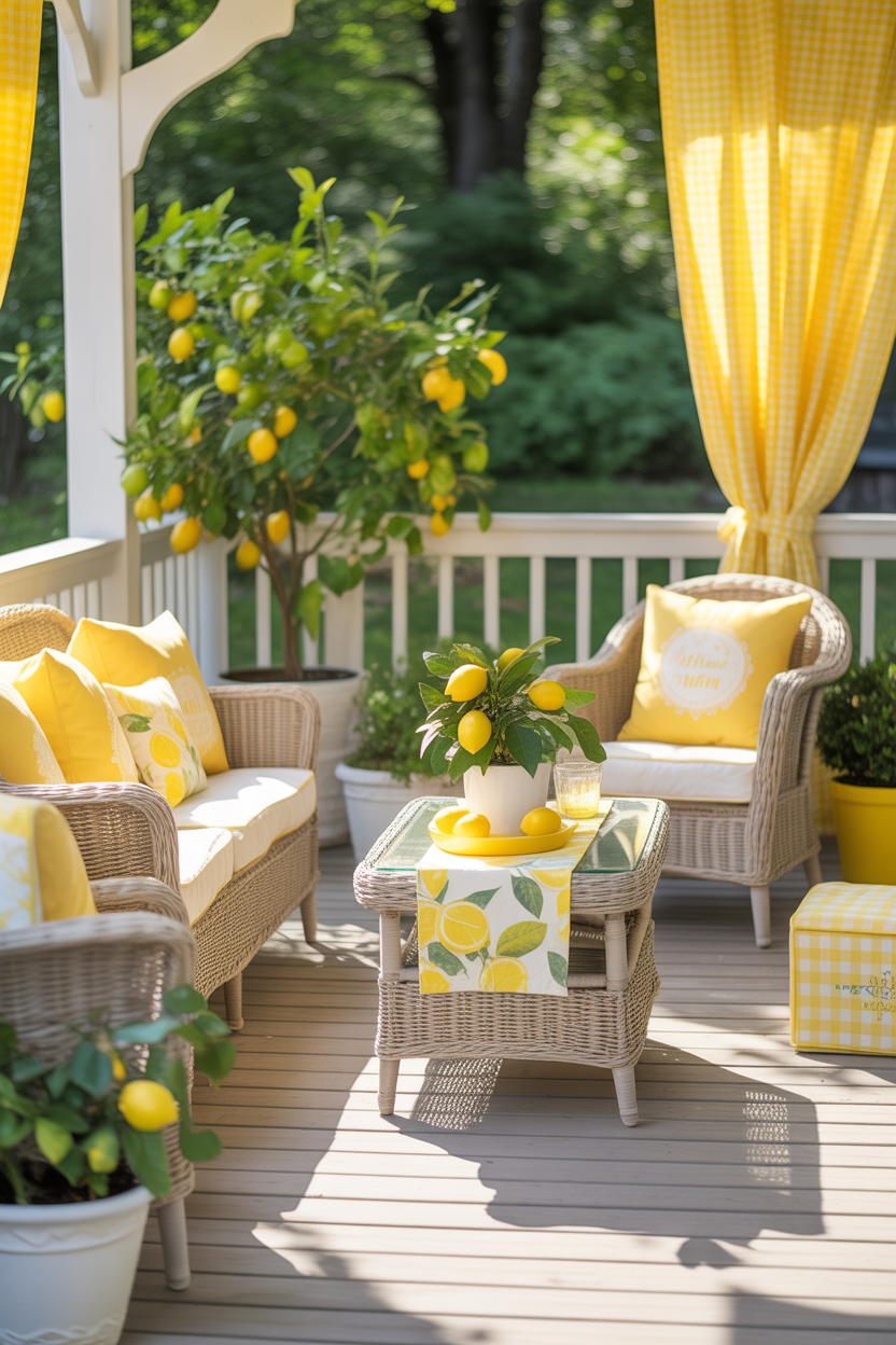 lemon theme summer porch decor ideas to refresh your outdoor space