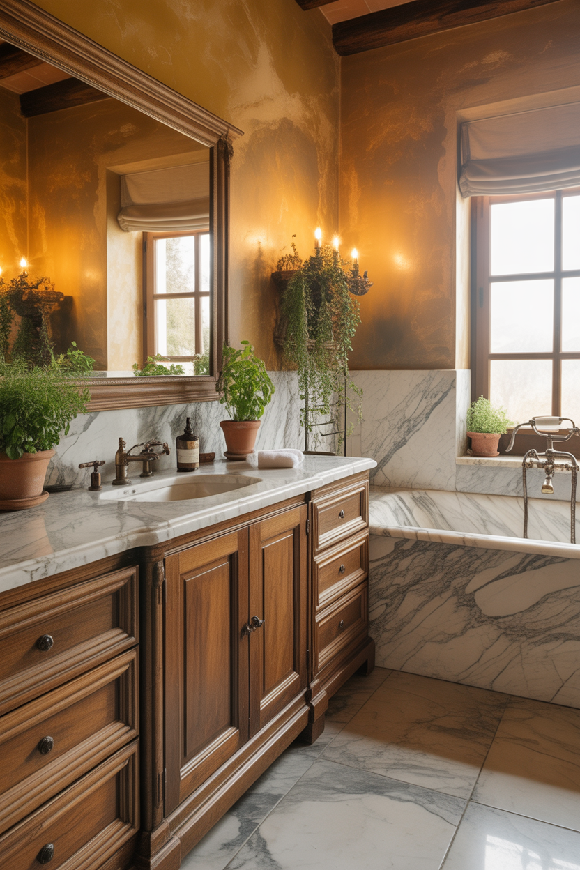 marble old Italian bathroom ideas elegant design