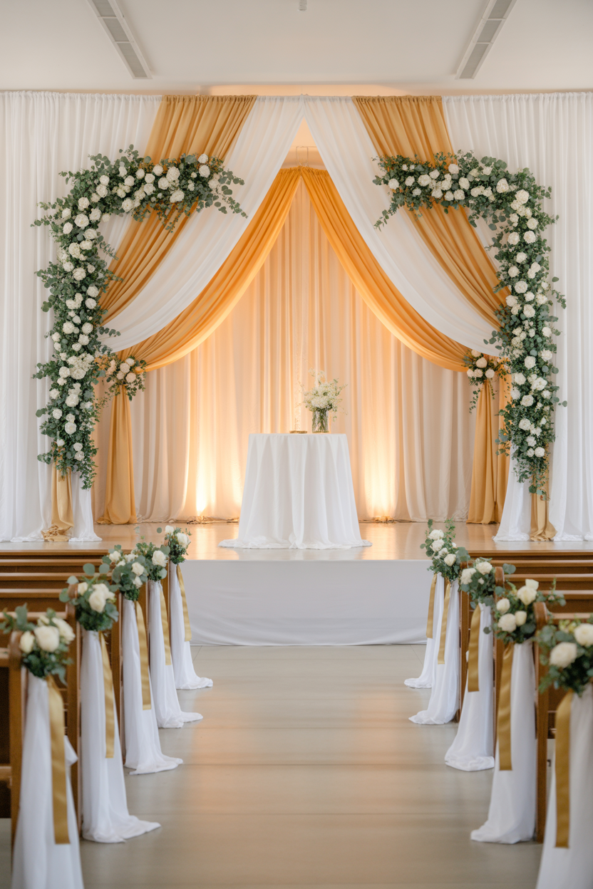 Matching stage and hall church decoration for Mother’s Day