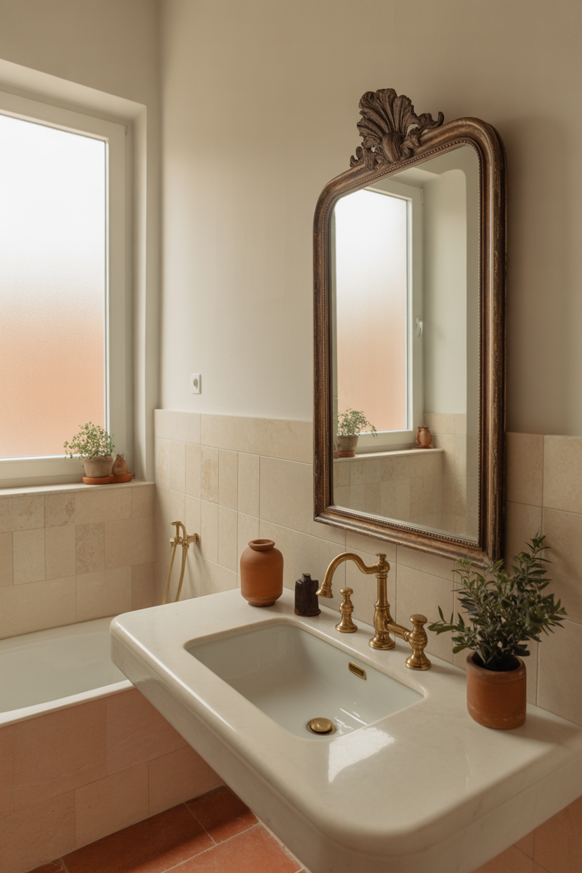 minimal old Italian bathroom ideas with vintage decor