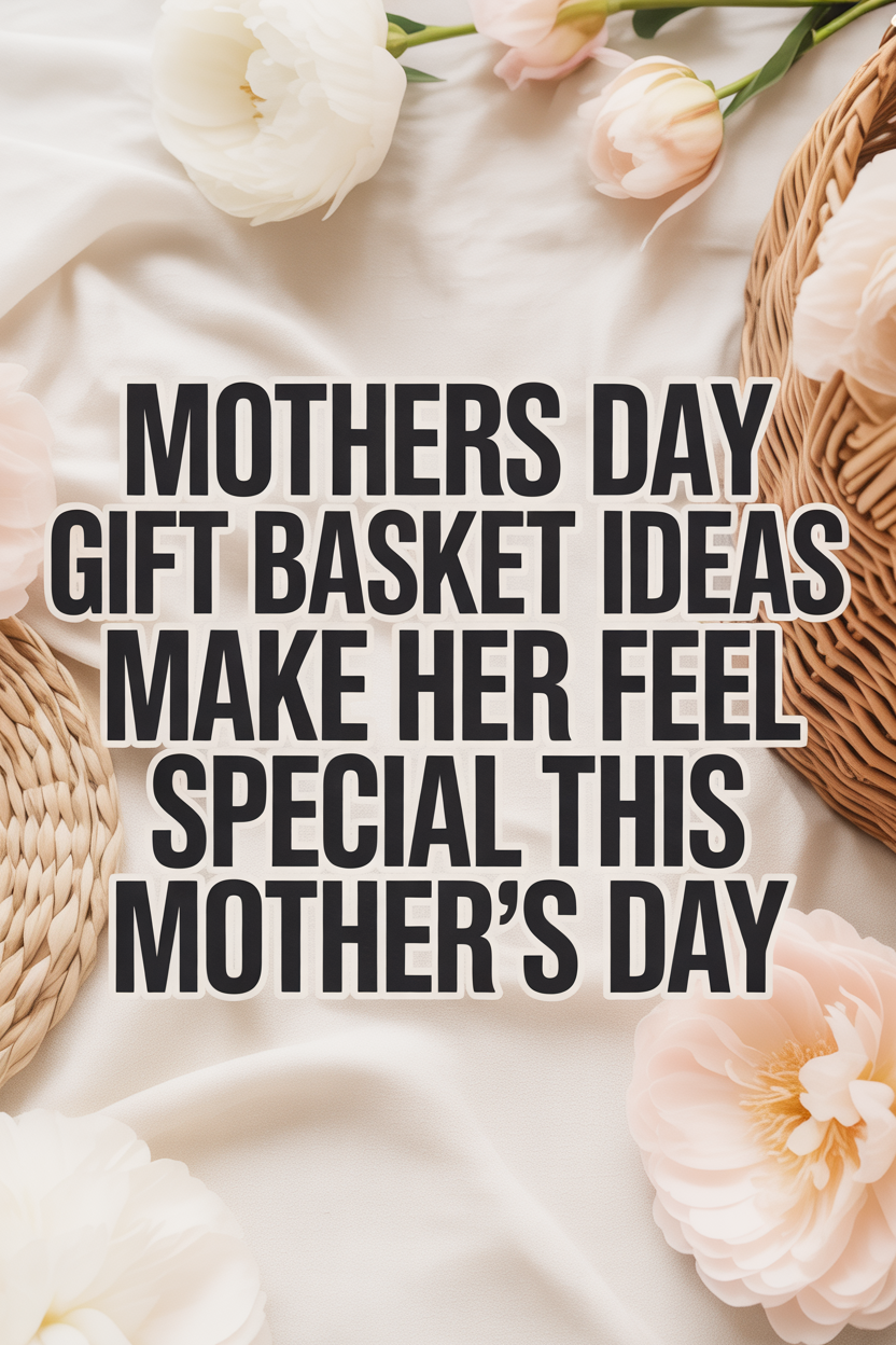 DIY Mother’s Day gift basket with flowers, candles, and chocolates.