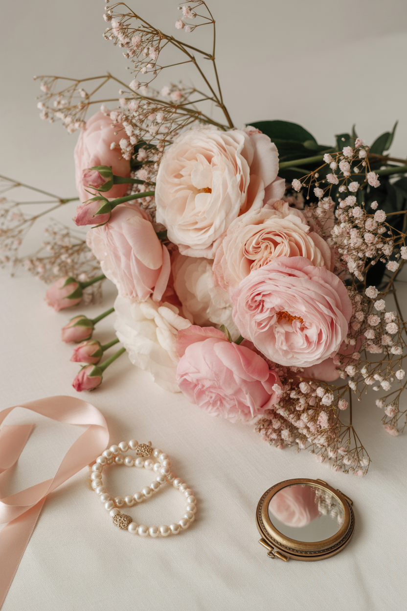 pink Mother’s Day flower ideas with monochrome floral arrangement