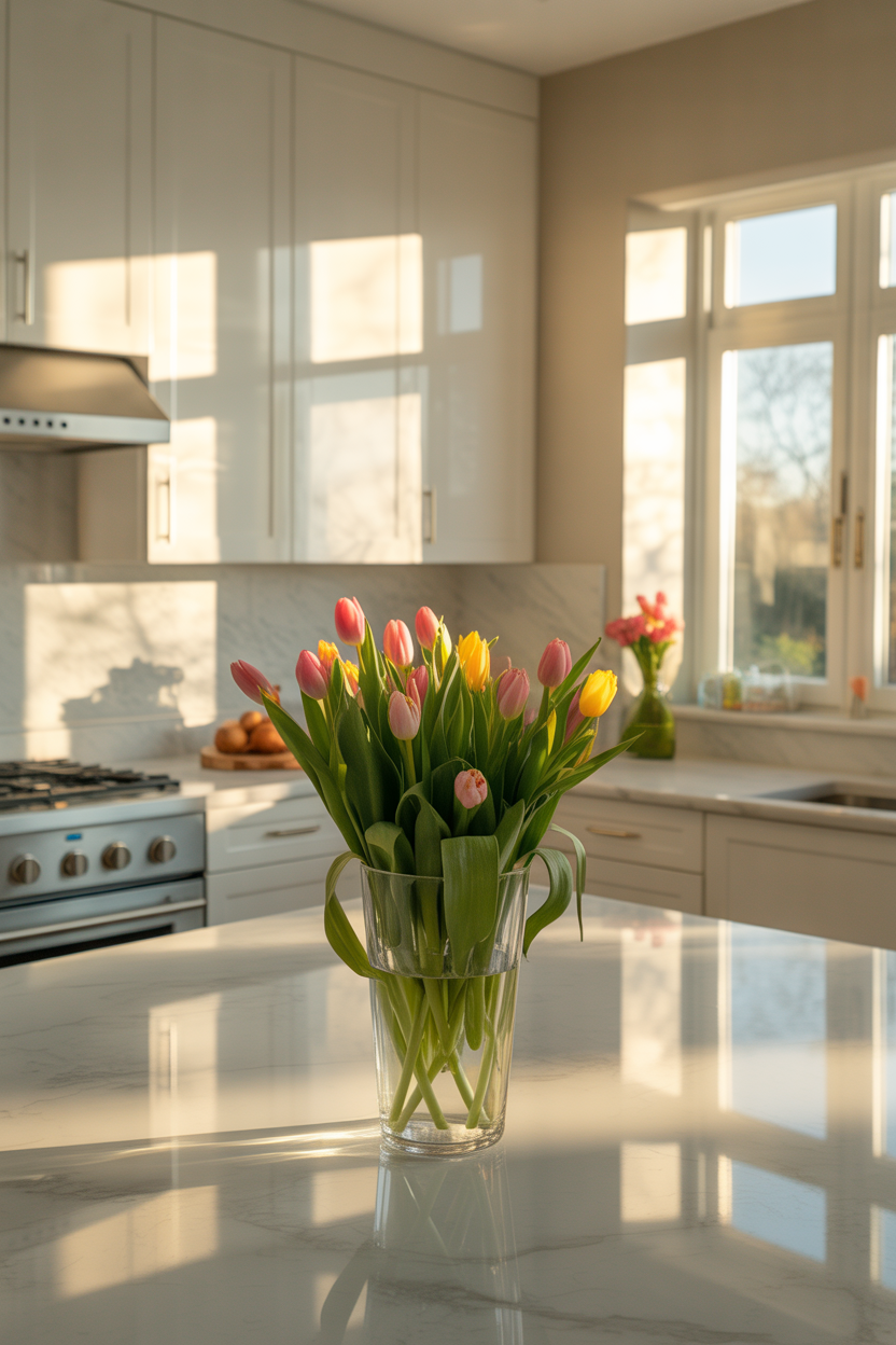 simple Mother’s Day flower ideas with a tulip arrangement