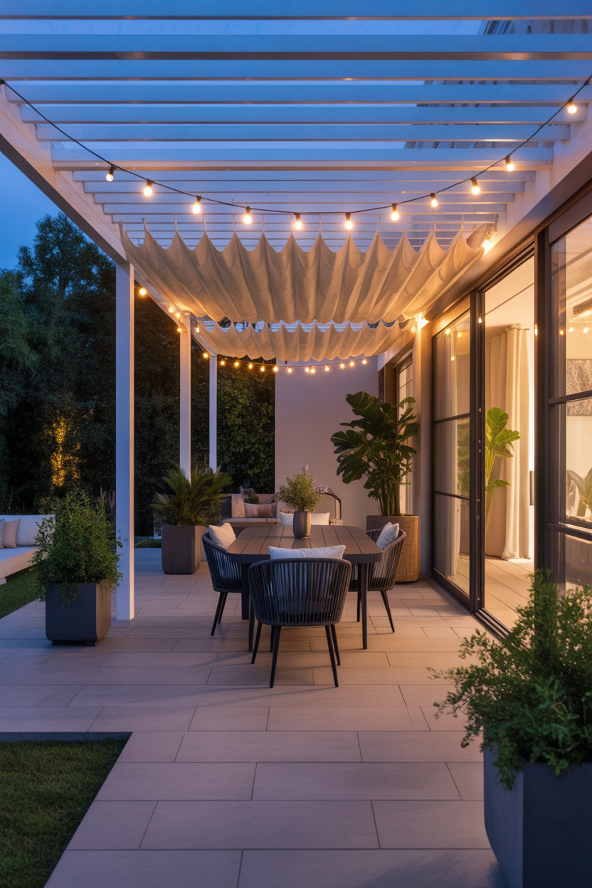 Outdoor fireplace ideas for a covered patio with cozy luxury atmosphere