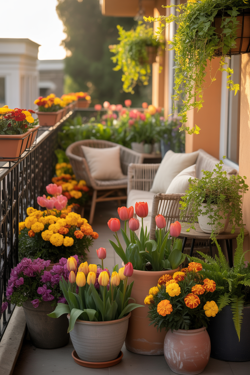 Flower container gardening ideas with seasonal color rotations.