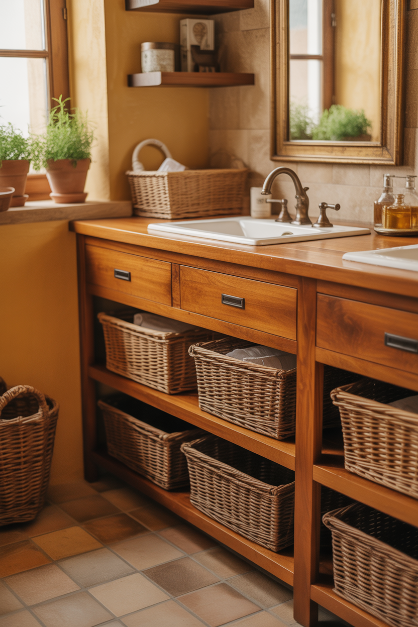 Tip: Handwoven baskets feel more authentic