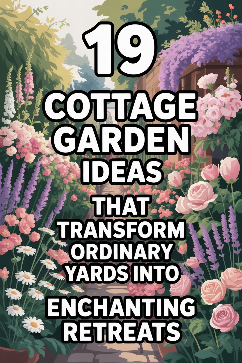 Beautiful cottage garden border ideas with colorful flowers and charming pathways creating an enchanting backyard retreat