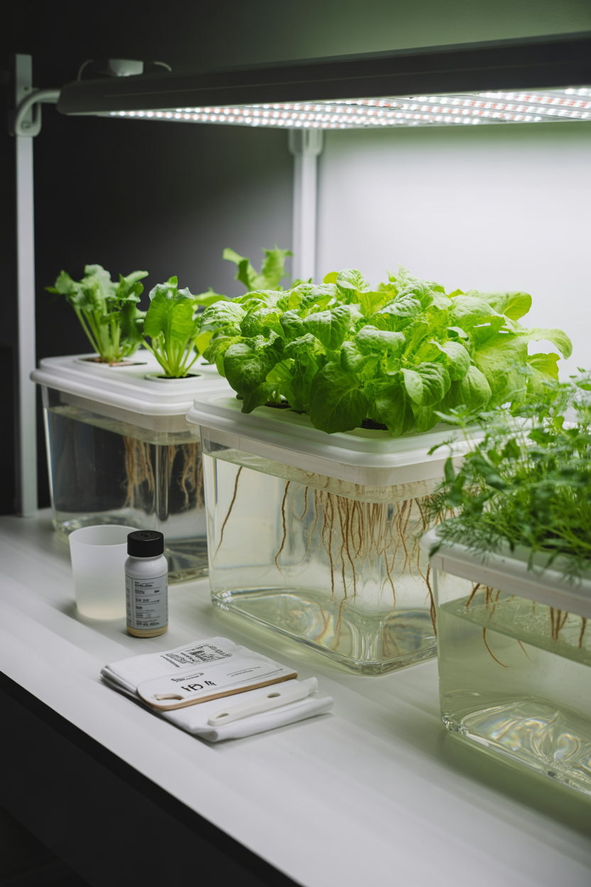 Affordable DIY hydroponic system using simple containers for indoor gardening