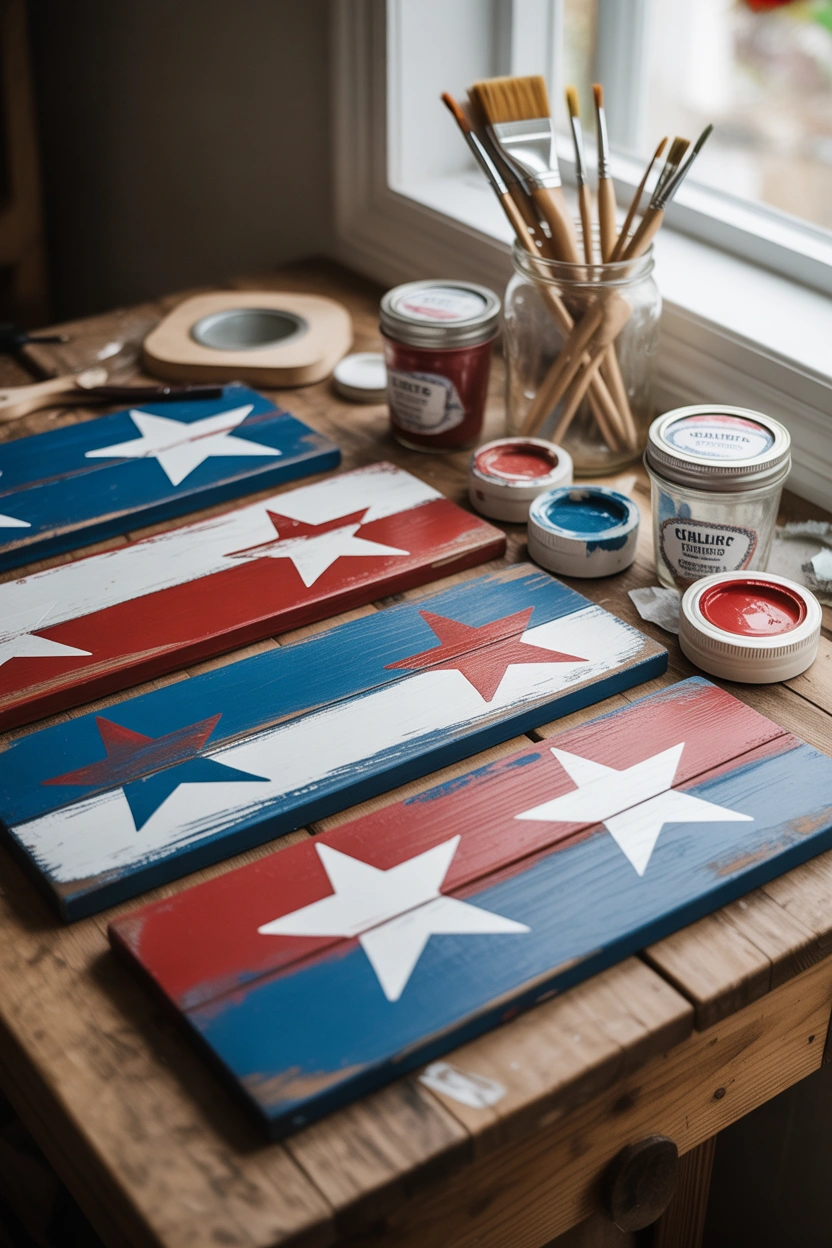 Handmade patriotic wood signs