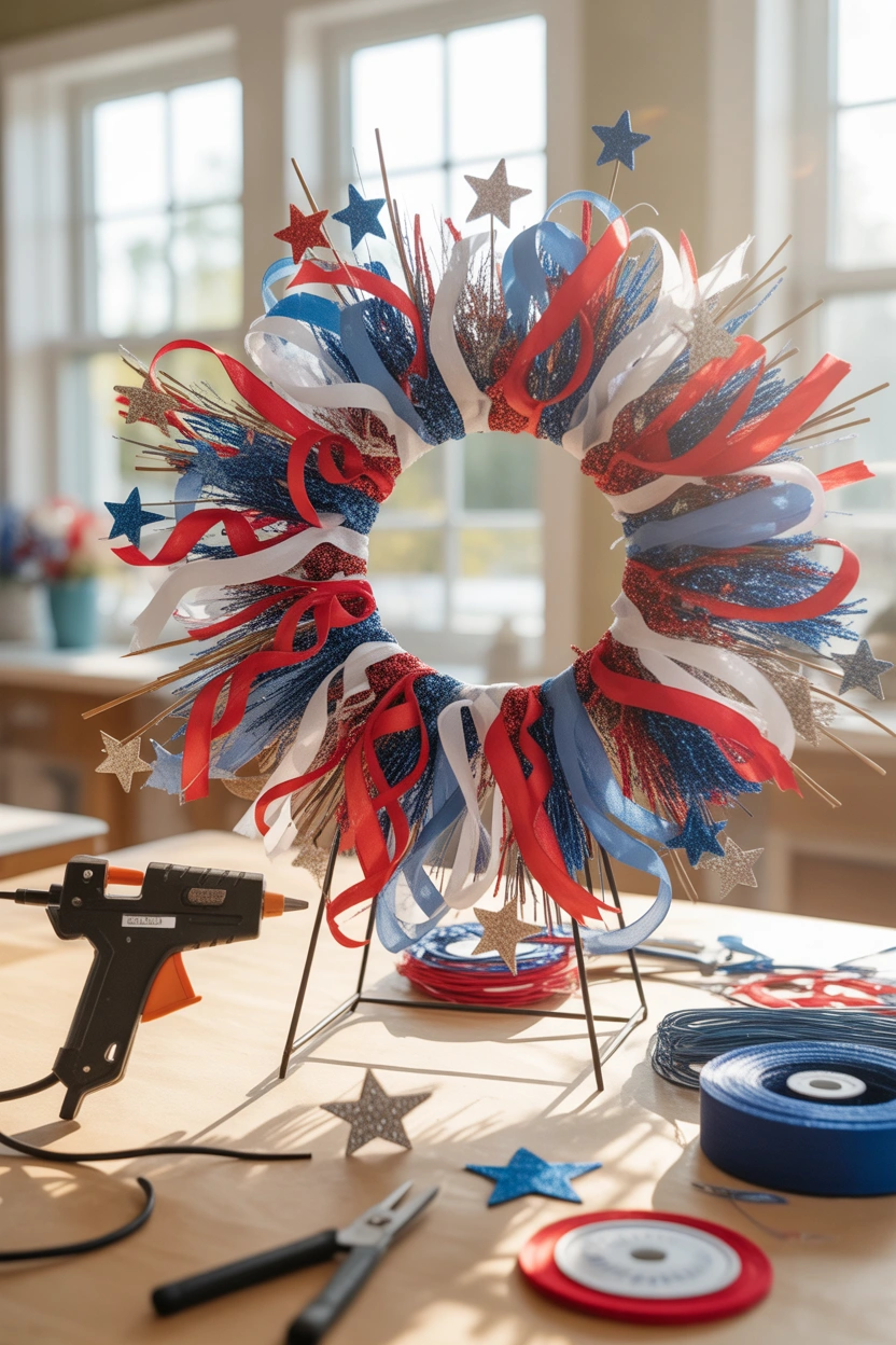 DIY patriotic wreath making supplies
