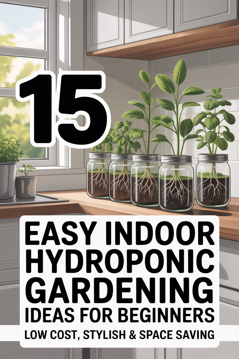 Easy indoor hydroponic garden with stylish water-grown plants in a clean and space-saving design