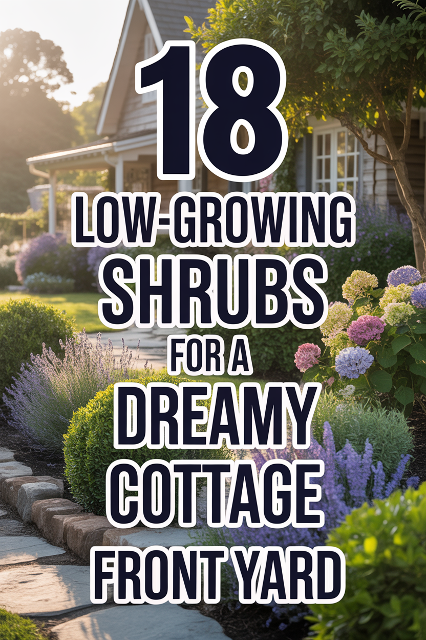 Low-growing shrubs in a dreamy cottage-style front yard