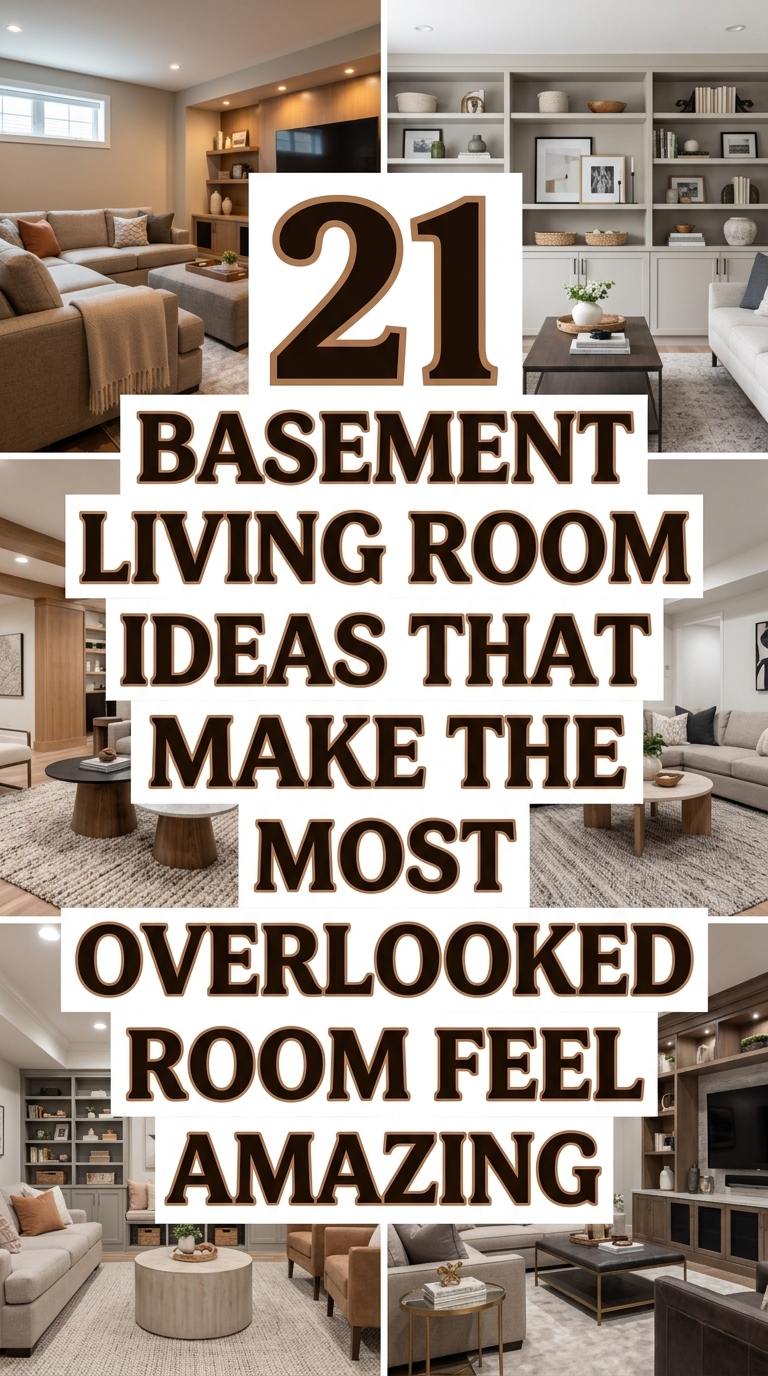 Modern basement living room with stylish cozy design ideas